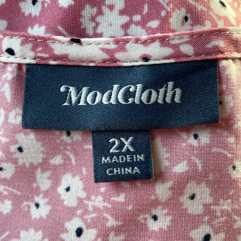 ModCloth EUC pink floral prairie dress (with pockets!), women’s plus size 2X - Picture 6 of 8